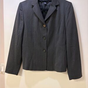 Vintage Ann Taylor Charcoal Wool Blazer Size 8 early 2000s career jacket